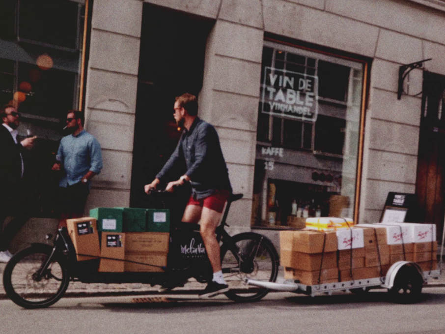 Delivering Wine in Copenhagen by Bike
