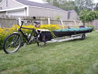 carrying a kayak on a 96A bicycle trailer
